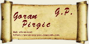 Goran Pirgić vizit kartica